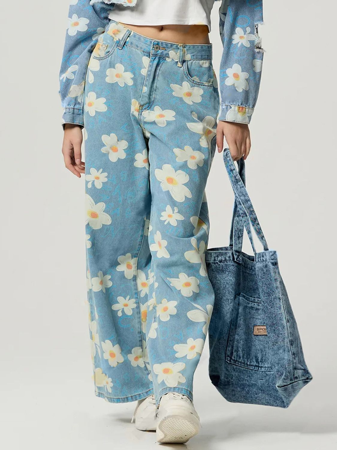 Floral Wide Leg Jeans