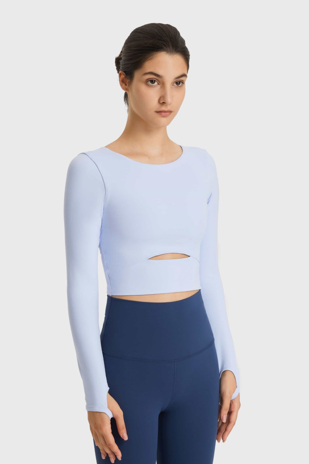 Cutout Long Sleeve Sports Top