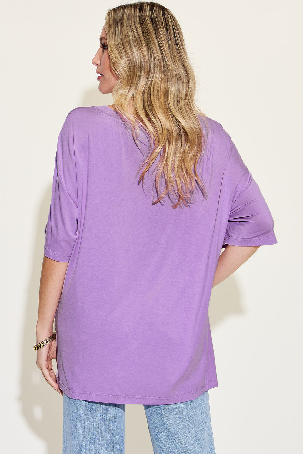 Bamboo V-Neck Drop Shoulder T-Shirt