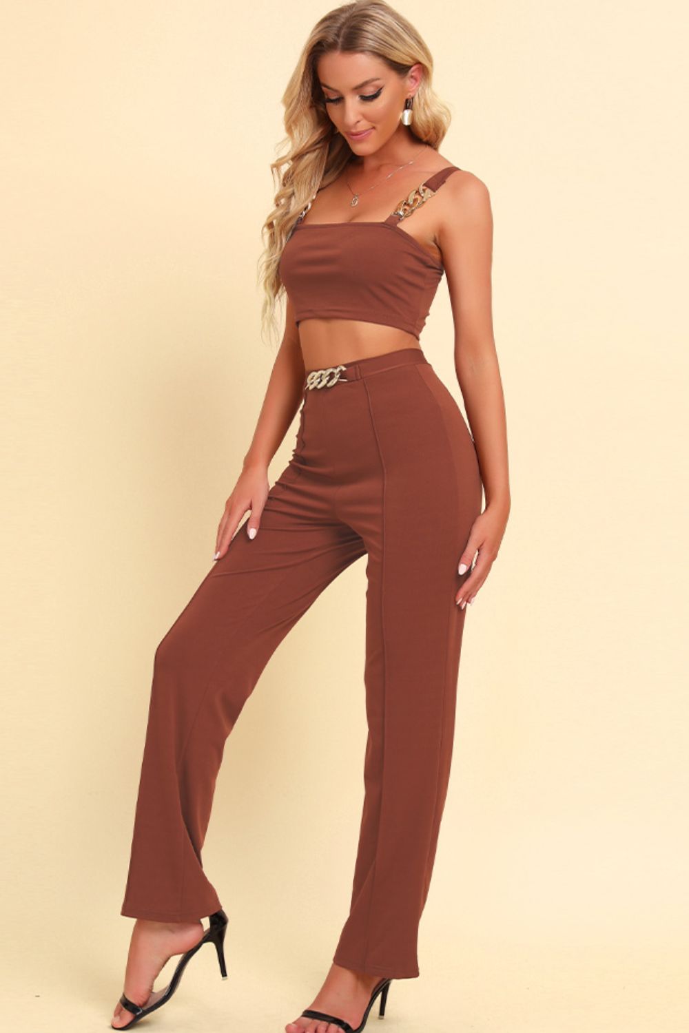 Chain Strap Cami & Pants Set