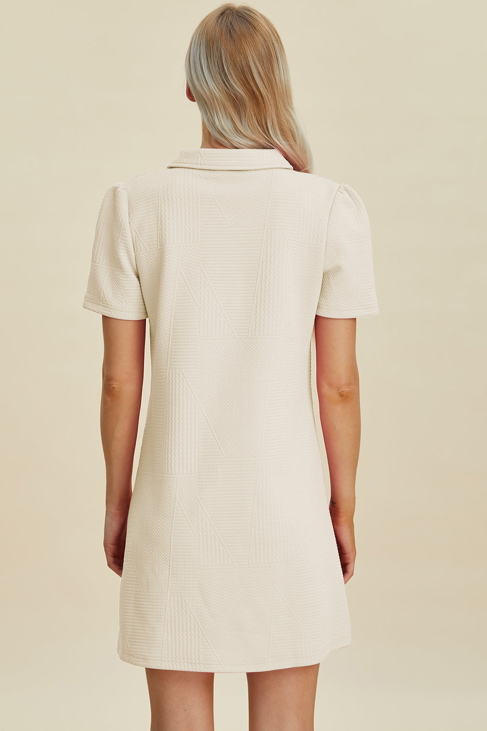 Textured Short Sleeve Dress
