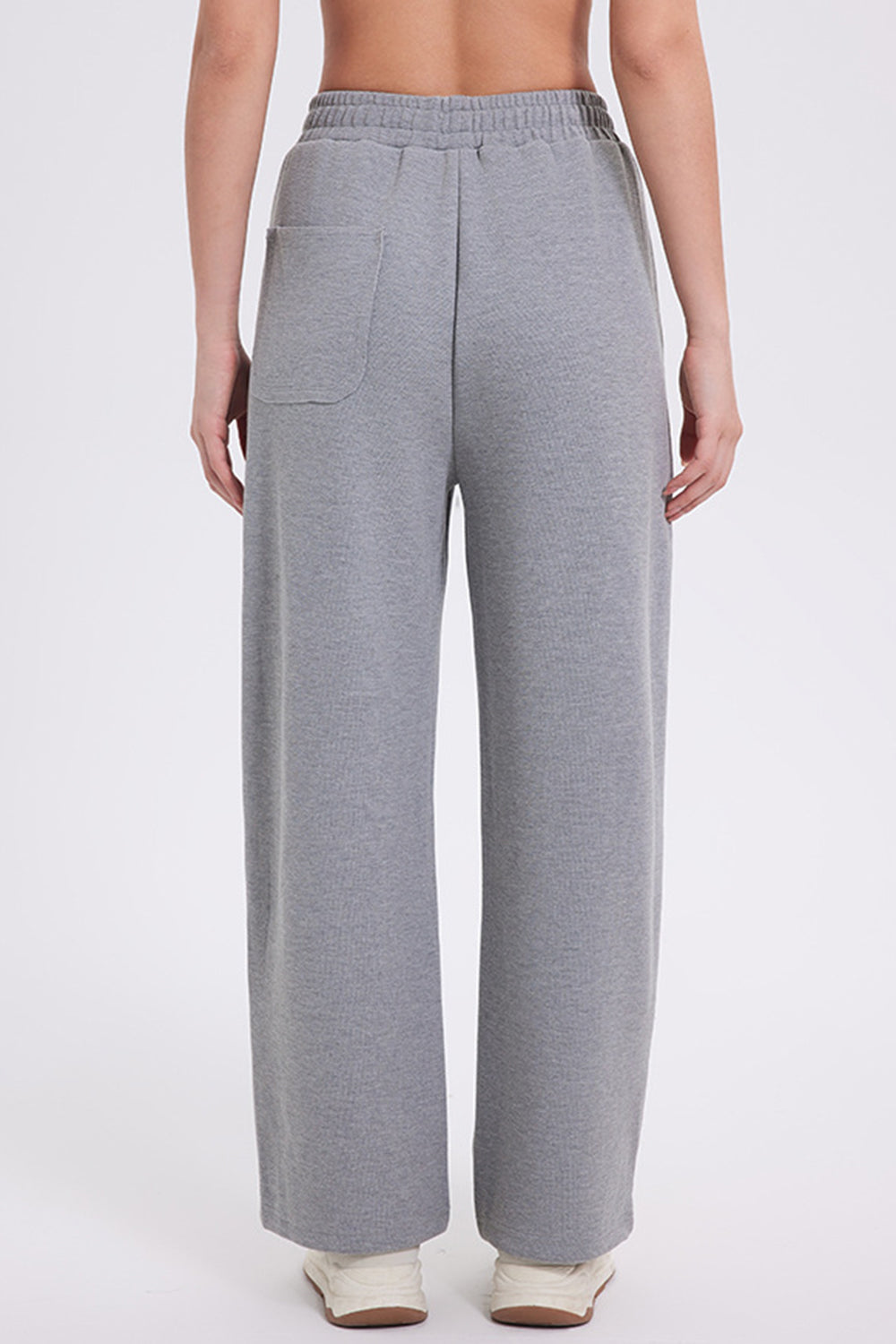 Elastic Waist Straight-Leg Pants