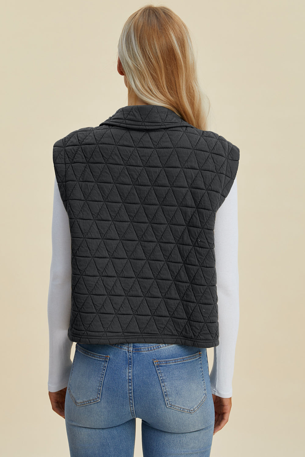 Pocketed Snap Down Vest