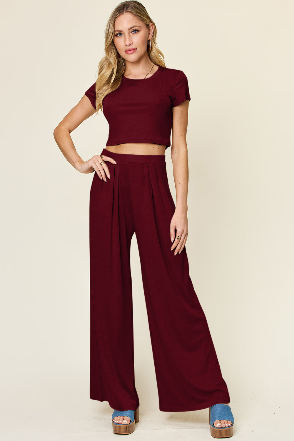 Round Neck Top & Pants Set