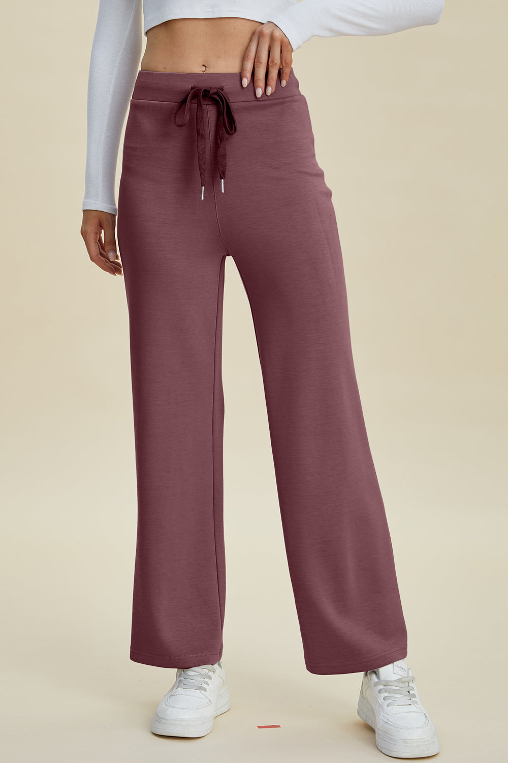 Wide-Leg Drawstring Pants
