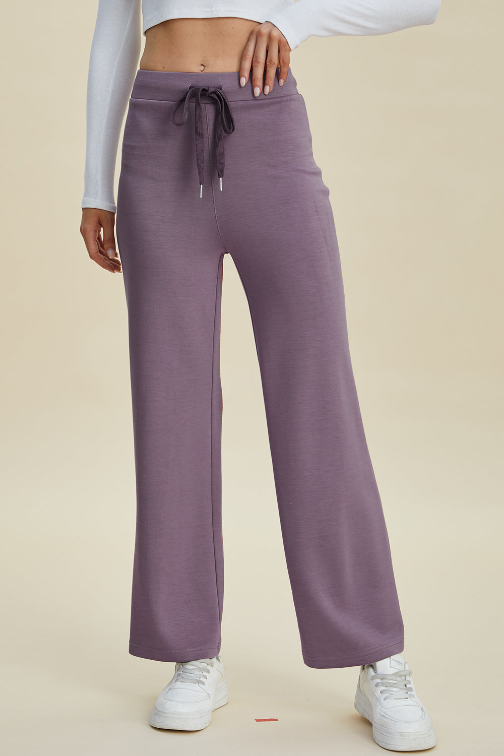 Wide-Leg Drawstring Pants
