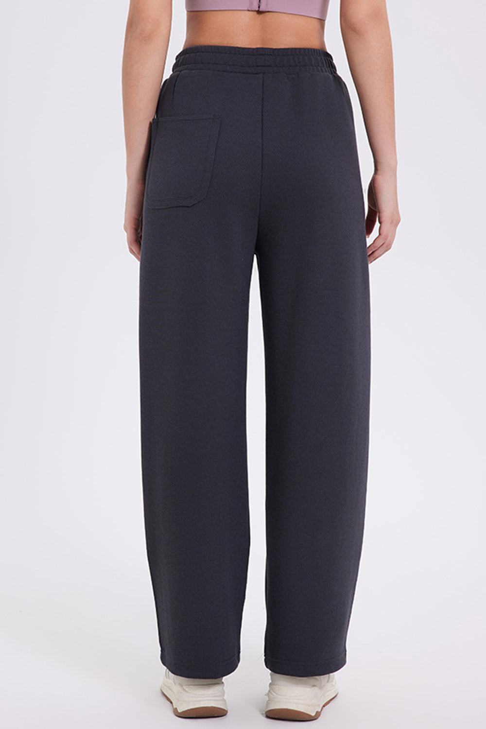 Elastic Waist Straight-Leg Pants
