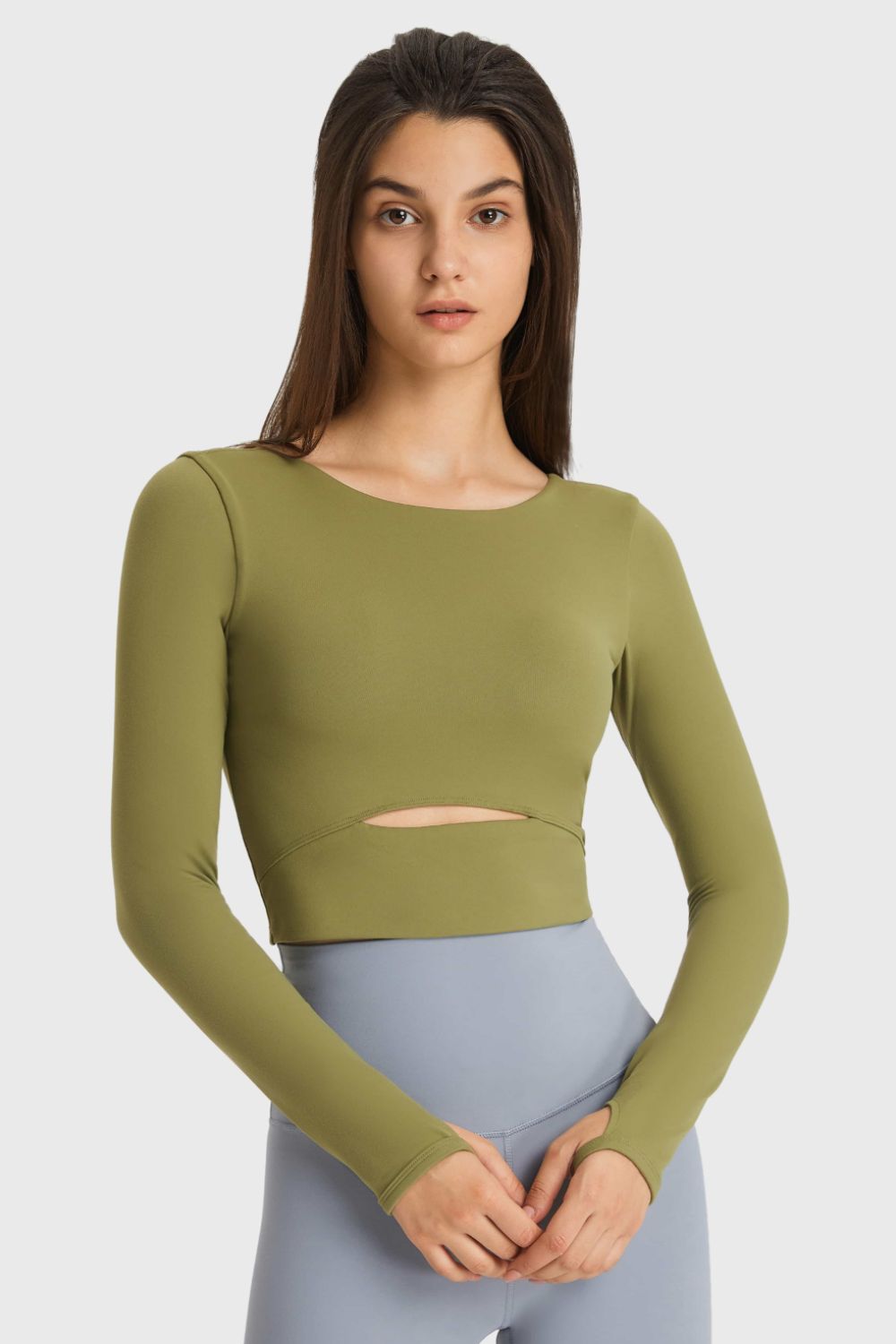 Cutout Long Sleeve Sports Top