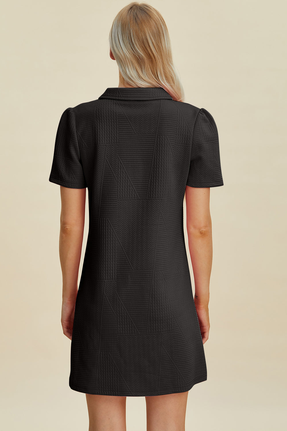 Textured Short Sleeve Dress