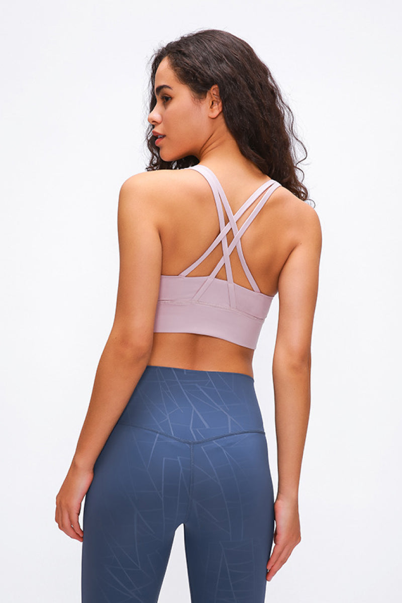 Double X Strappy Back Sports Bra
