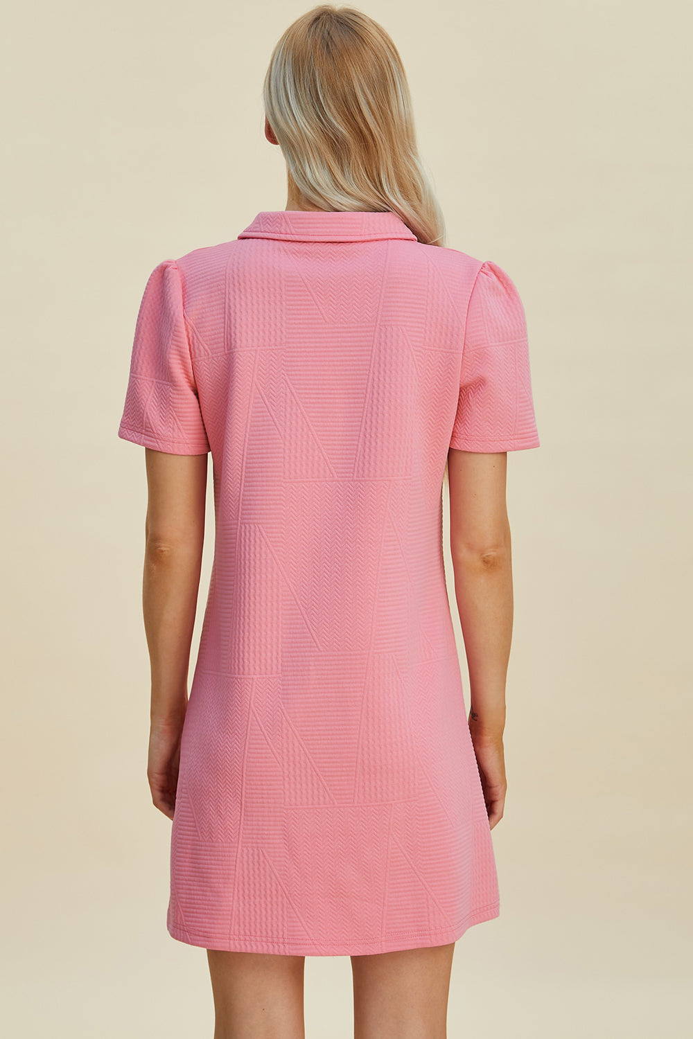 Textured Short Sleeve Dress