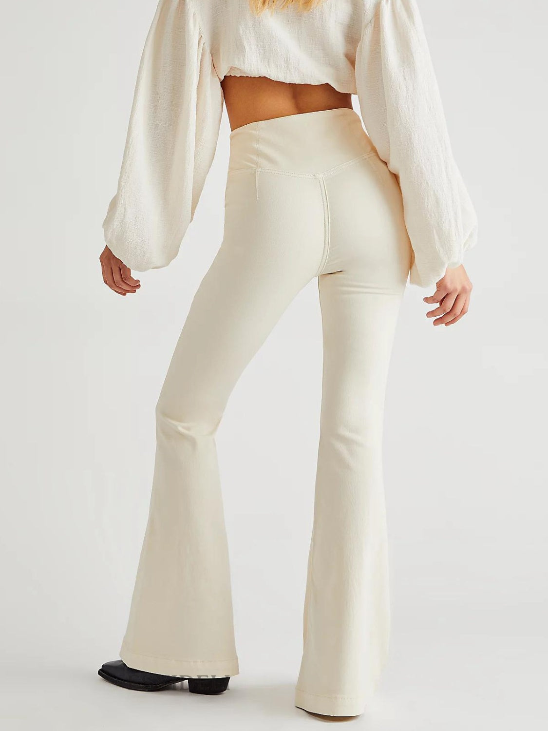 Asymmetric High-Waist Flare Jeans