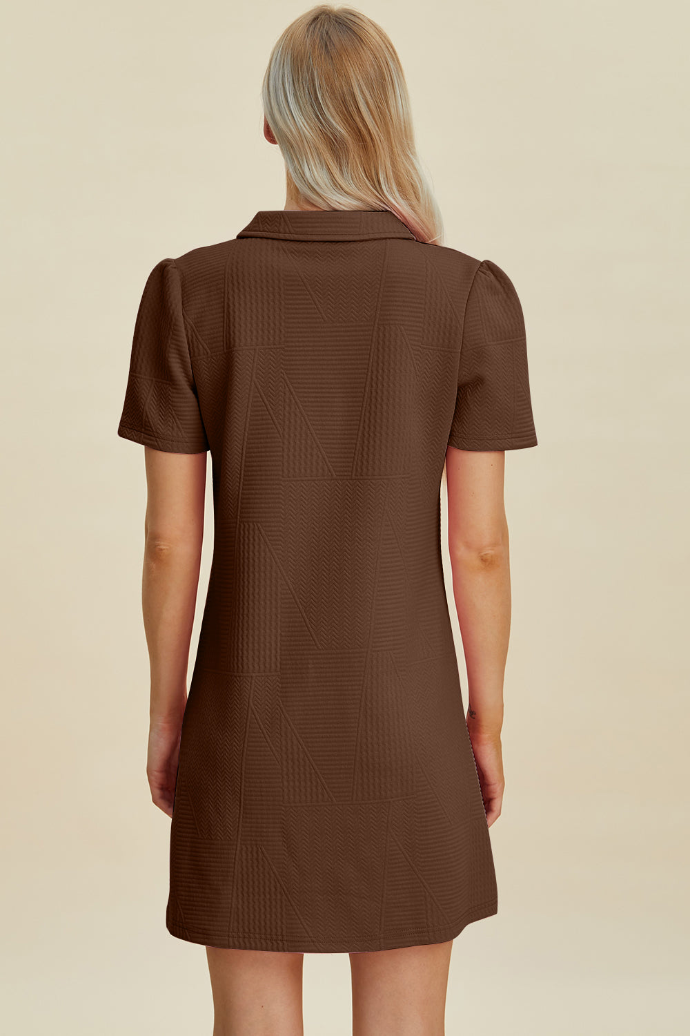Textured Short Sleeve Dress