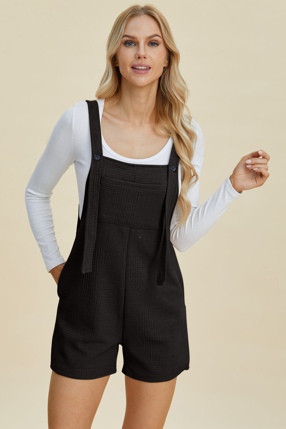 Textured Sleeveless Romper