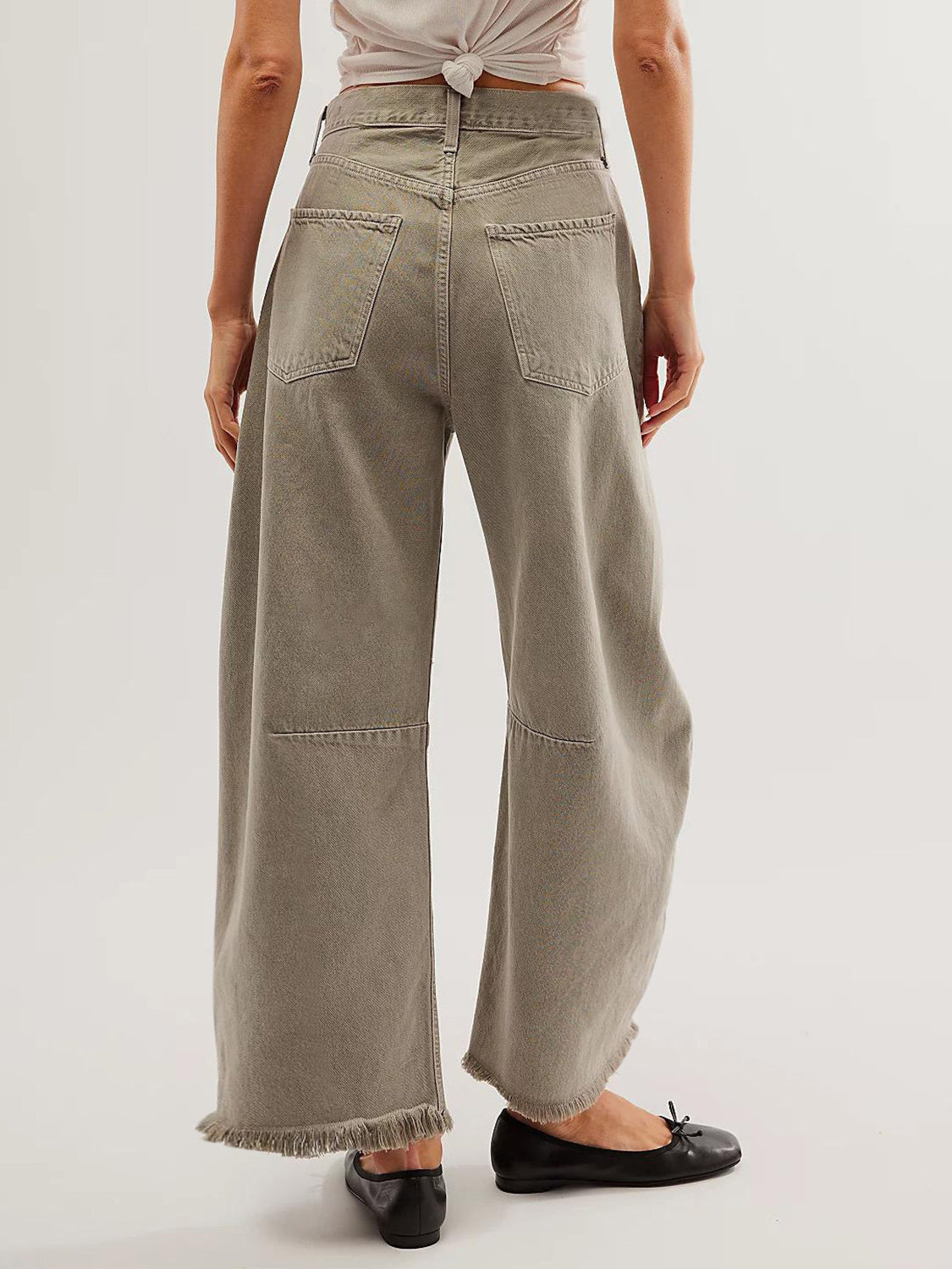 Raw Hem Wide Leg Jeans