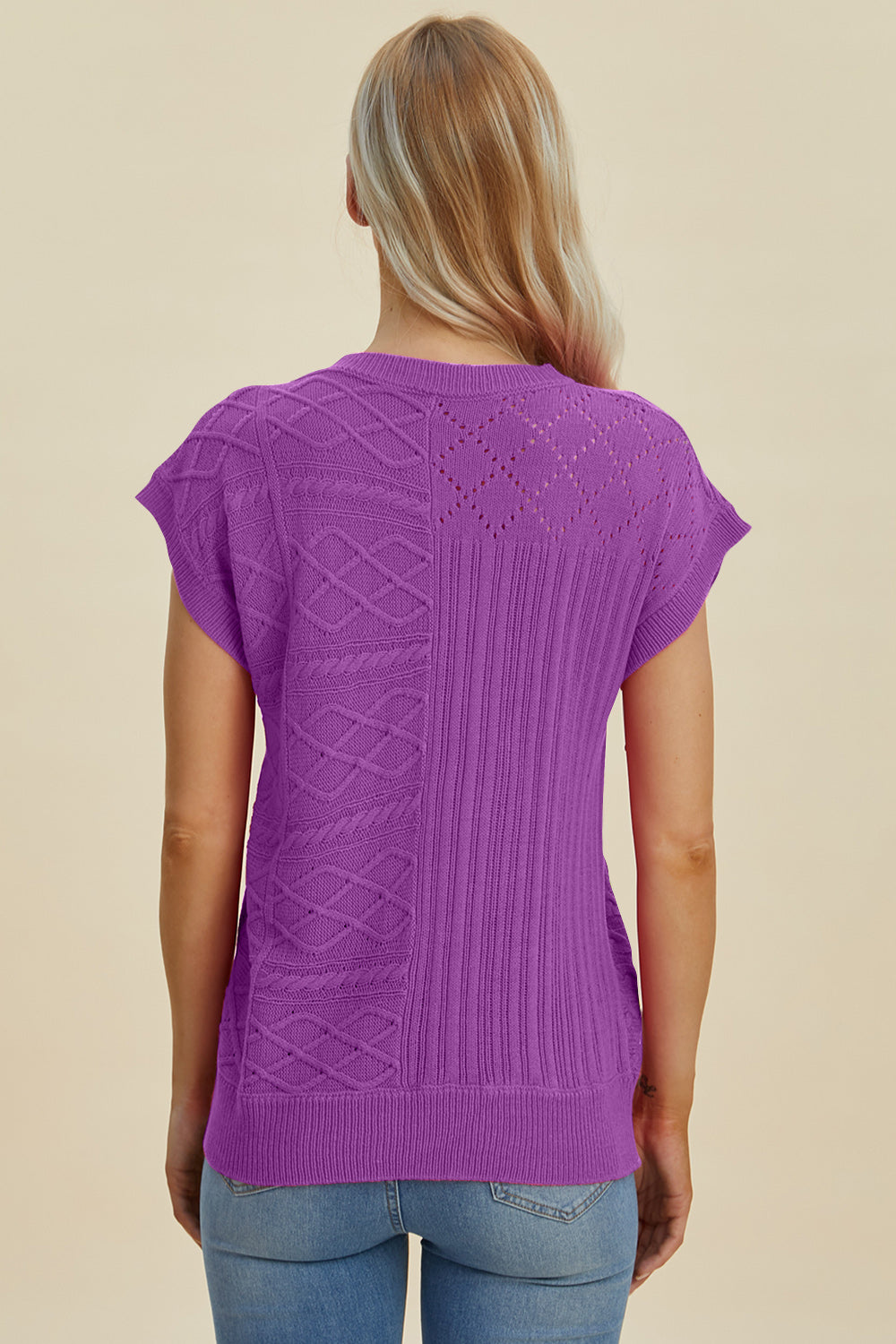 Cable-Knit Cap Sleeve Sweater