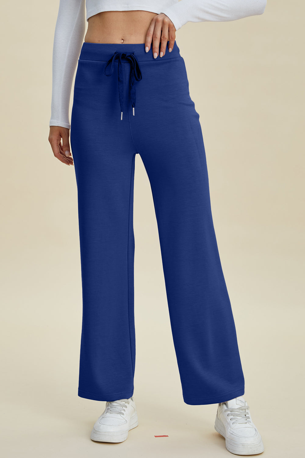 Wide-Leg Drawstring Pants