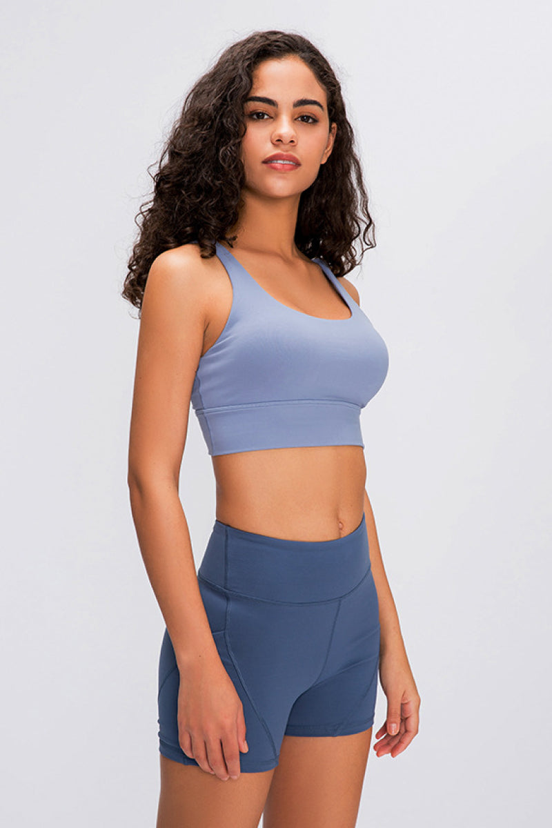 Double X Strappy Back Sports Bra