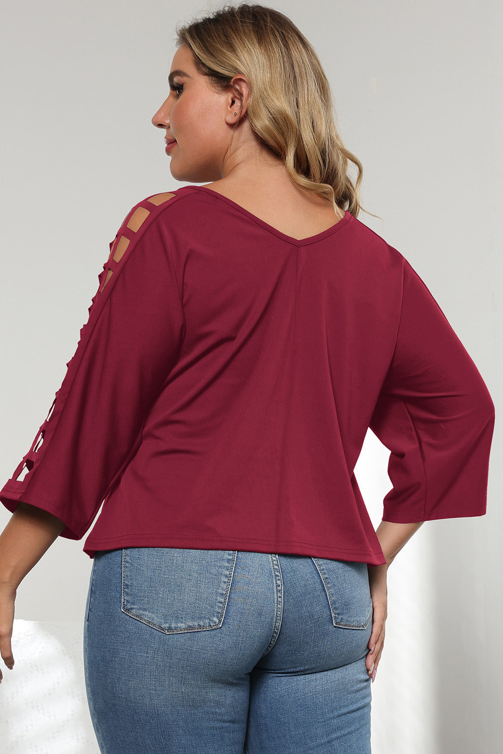 Chic Cutout 3/4 Sleeve Top