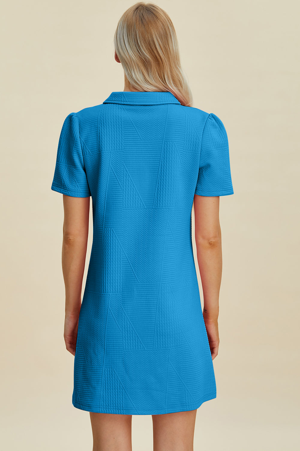 Textured Short Sleeve Dress