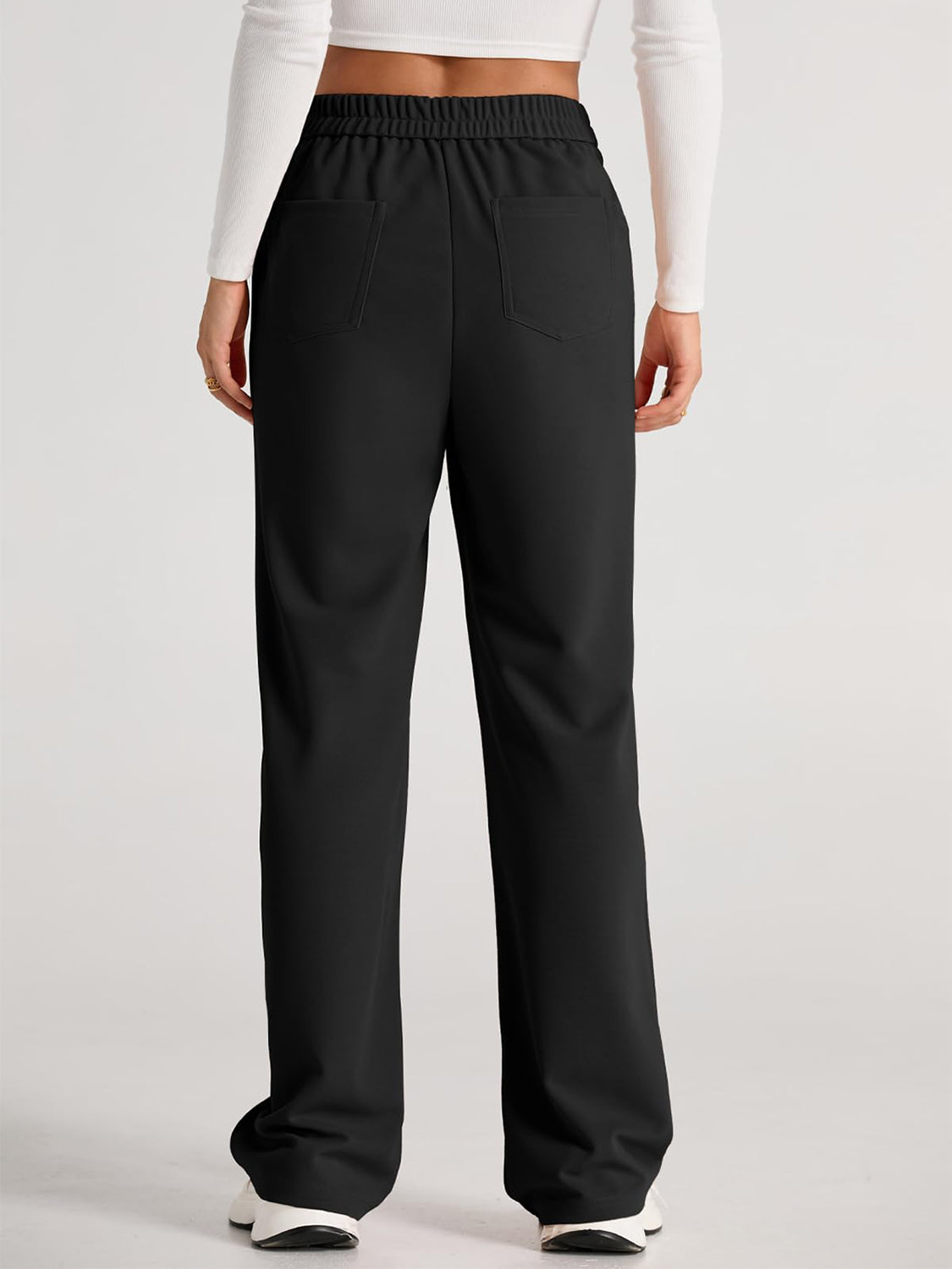High-Waist Wide-Leg Pants with Pockets
