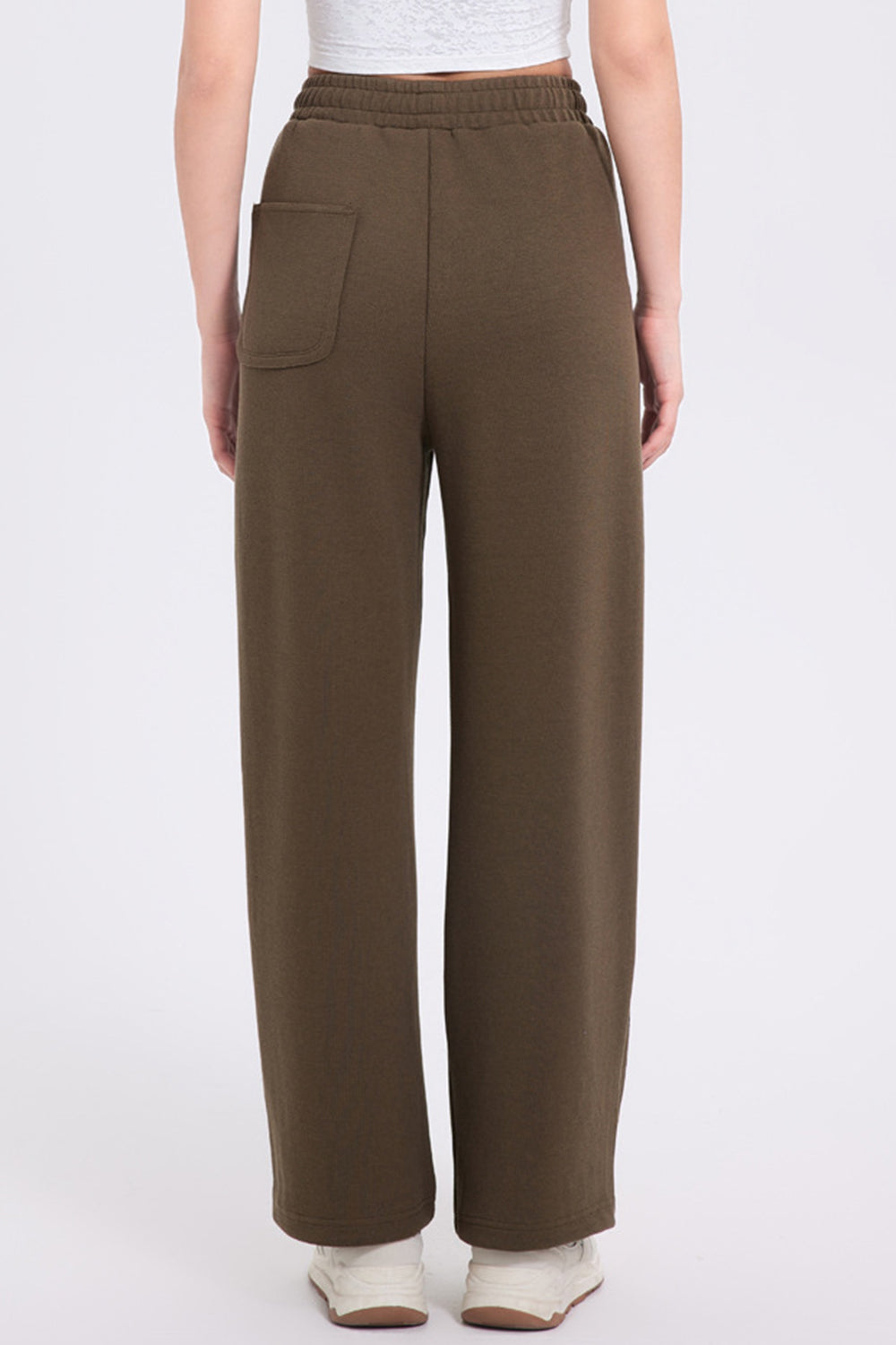 Elastic Waist Straight-Leg Pants