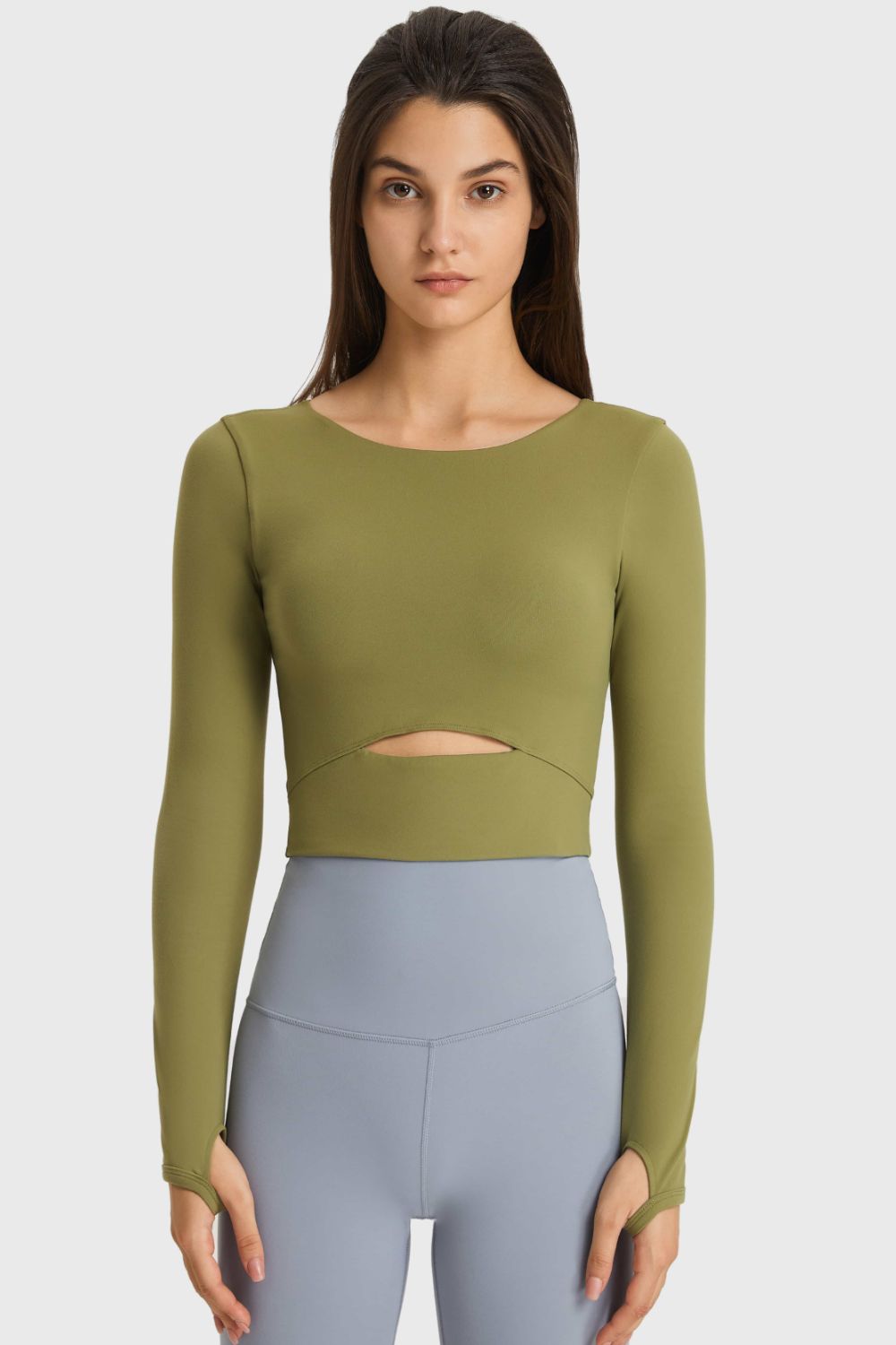 Cutout Long Sleeve Sports Top