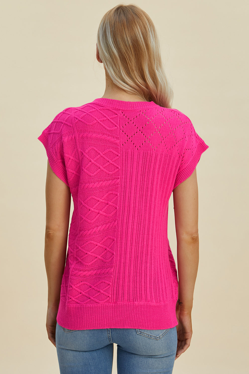 Cable-Knit Cap Sleeve Sweater