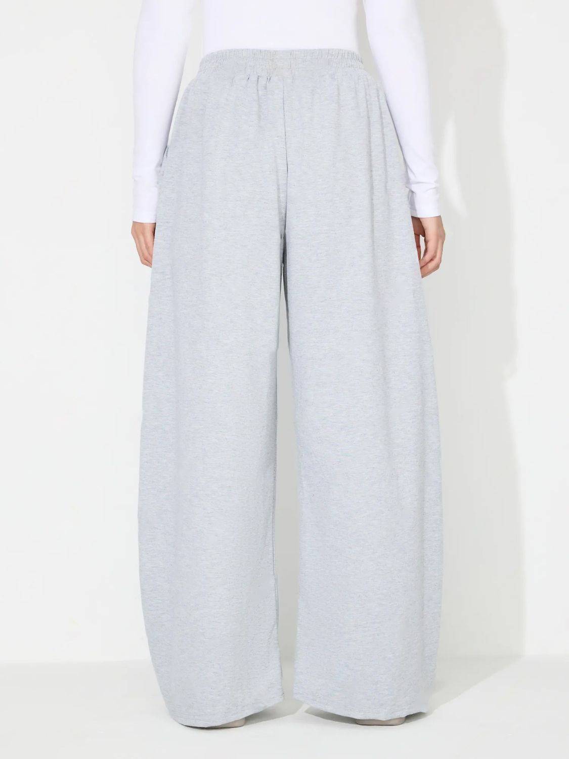 Elastic Waist Wide-Leg Pants with Pockets