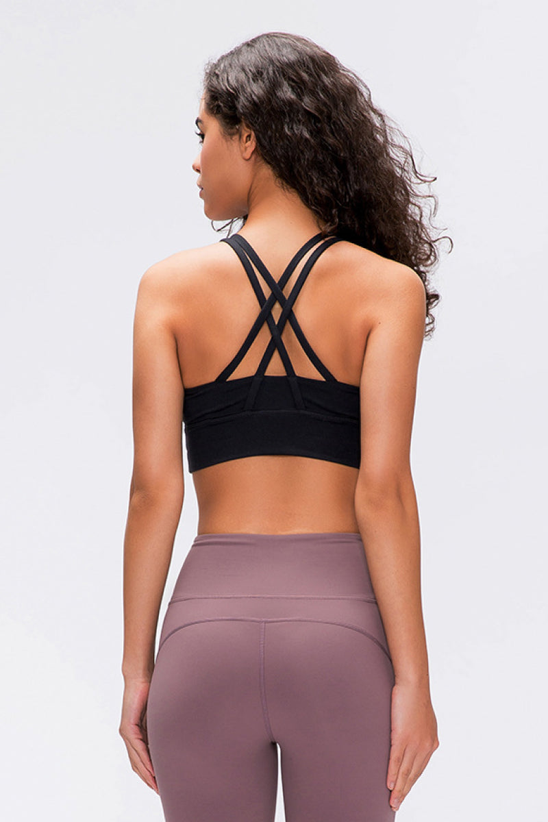 Double X Strappy Back Sports Bra