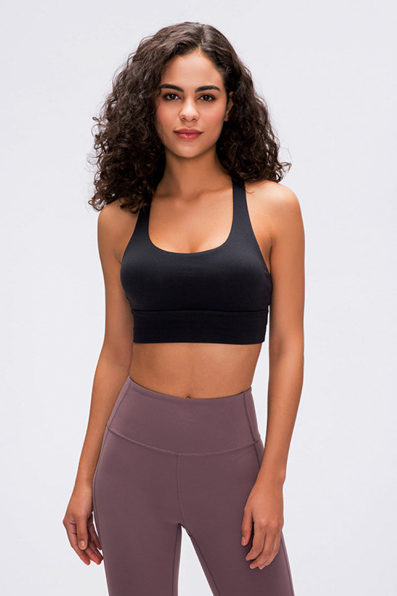 Double X Strappy Back Sports Bra