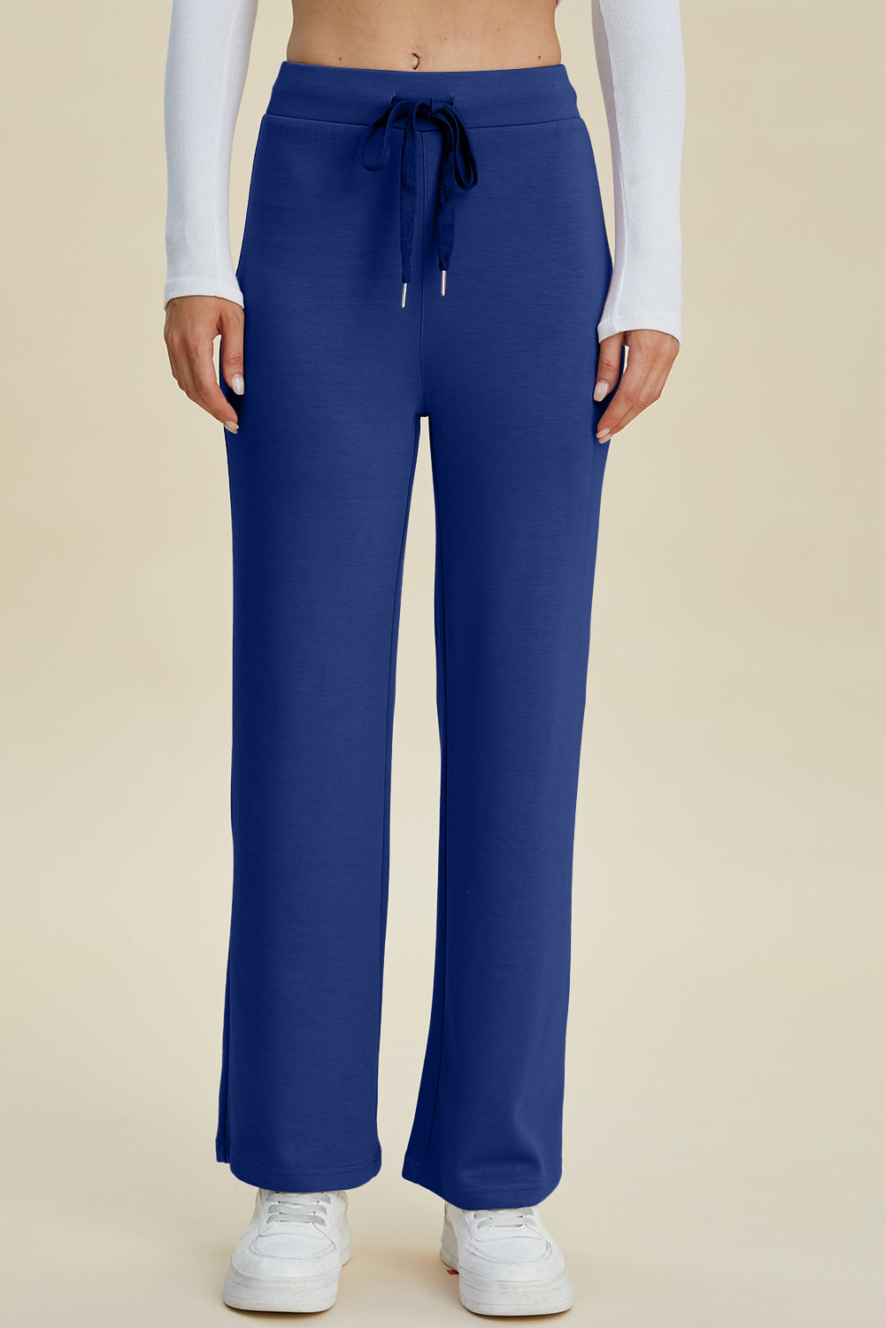 Wide-Leg Drawstring Pants