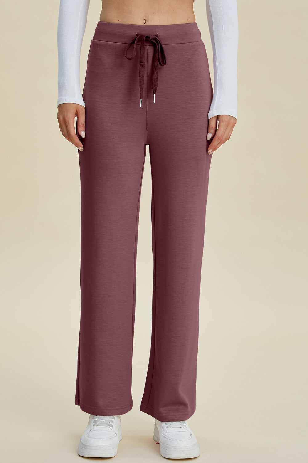 Wide-Leg Drawstring Pants