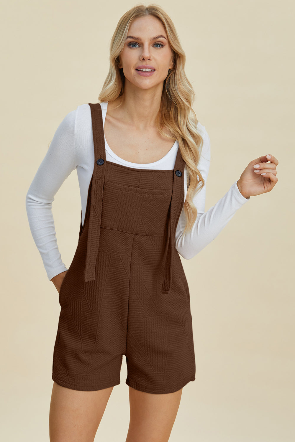 Textured Sleeveless Romper